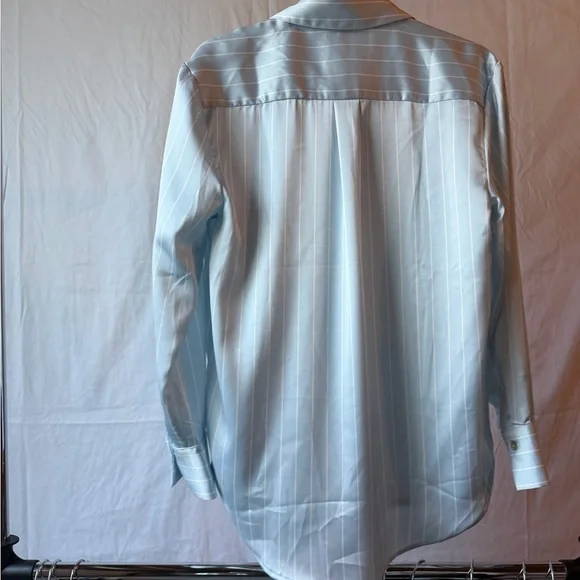 Women’s Light Blue Stripe Button-Up Shirt - Picture 2 of 8